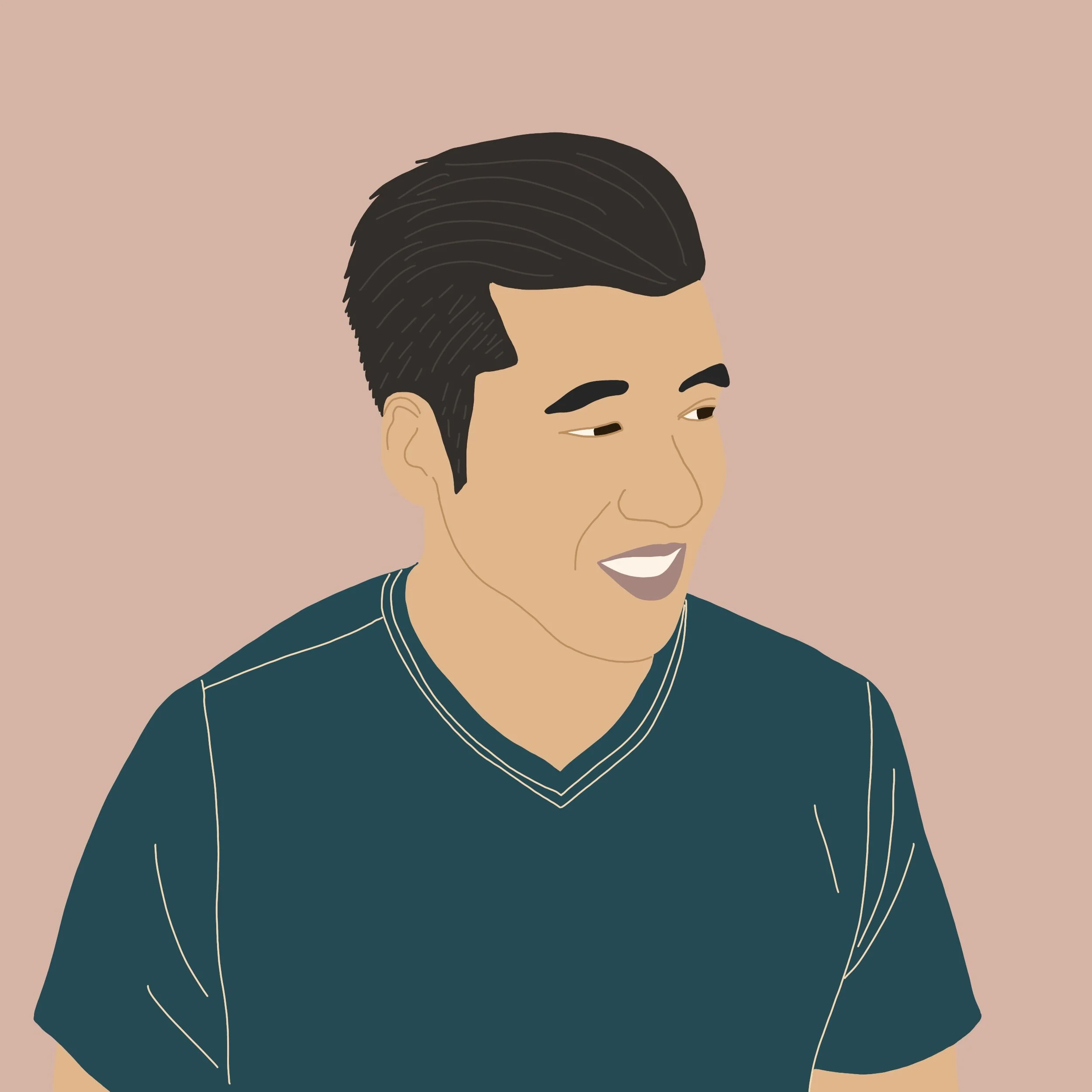 Illustrated portrait of Dominic